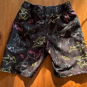 Hurley Kids Shark Print Swim Trunks